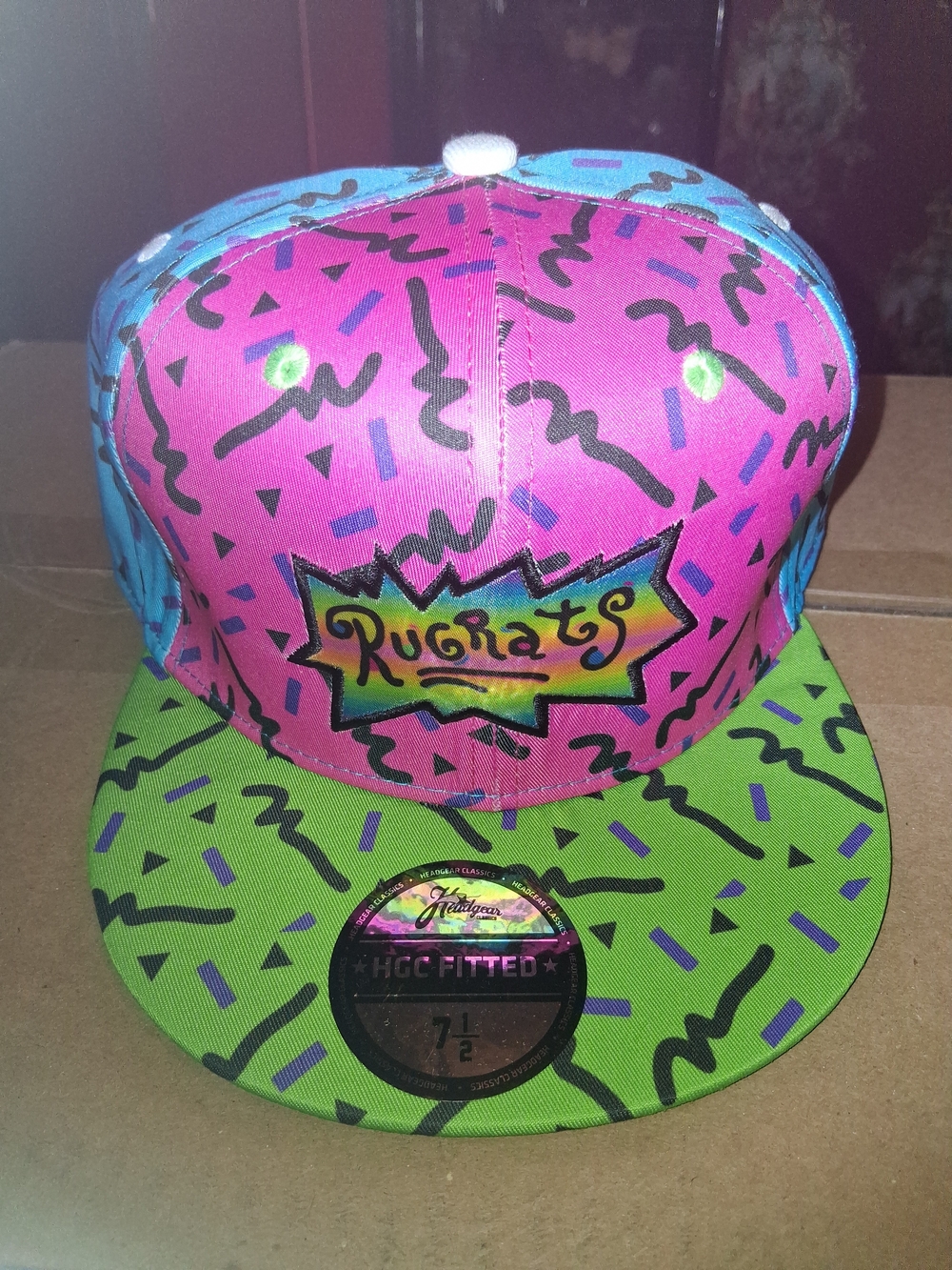 Rugrats Retro Logo Fitted Hat - Pink, Blue & Green